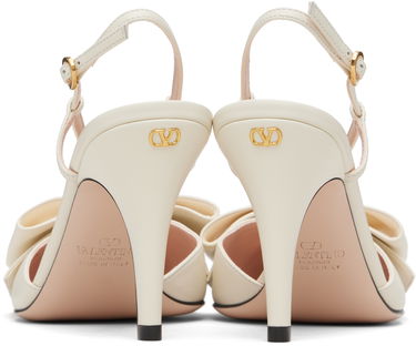 Кецове и обувки Valentino Bowow Pointed-Toe Bow Slingback Kidskin Heels Бяло | 7W2S0MX5DDT, 1