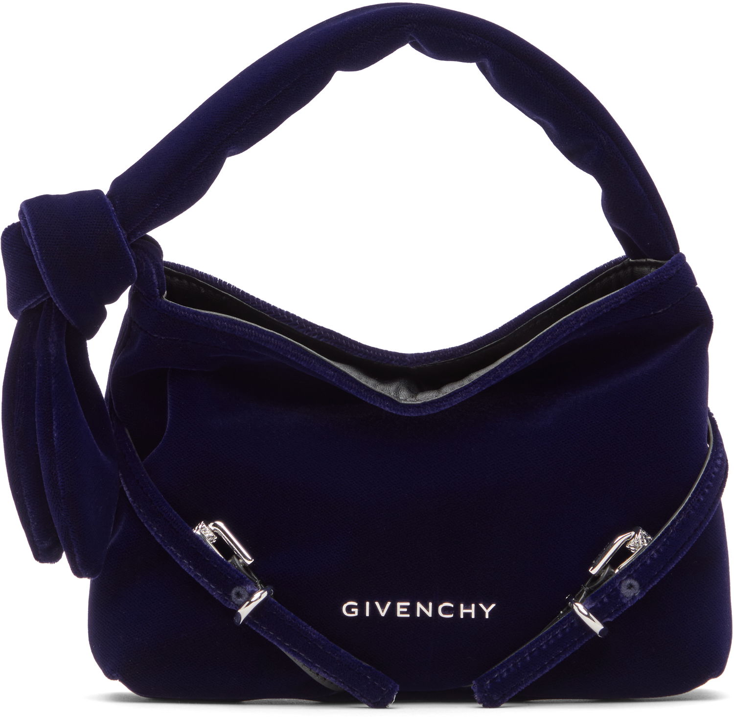 Дамска чанта Givenchy Velvet Nano Voyou Bow Detail Bag Тъмно синьо | BB60NKB26J499, 0