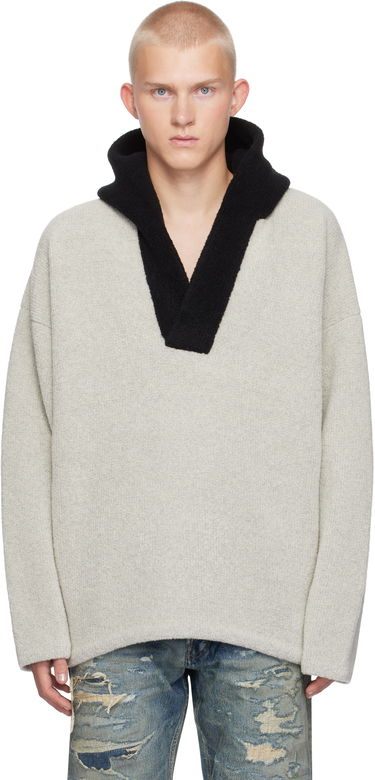 Суитчър Fear of God Fear of God Merino Boucle Polo Hoodie Сиво | FG24FW20-736WBO, 0