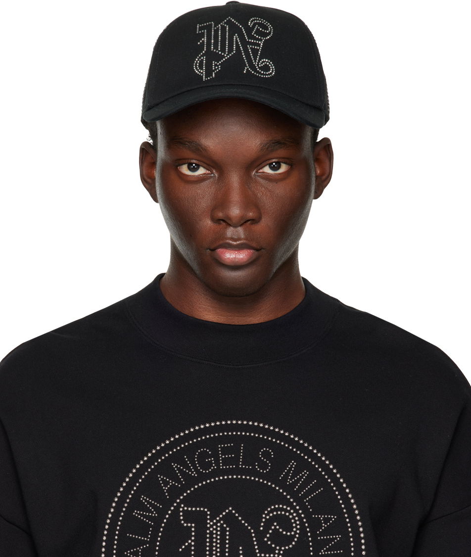 Облекло Palm Angels Black PA Milano Stud Cap Черно | PMLB094R24FAB0021010, 0