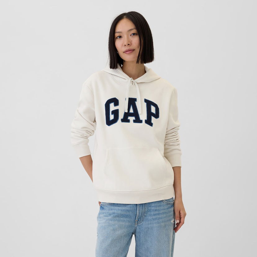 Суитчър GAP Sweatshirt Logo Pullover Hoodie Carls Stone S Бежово | 463506-55