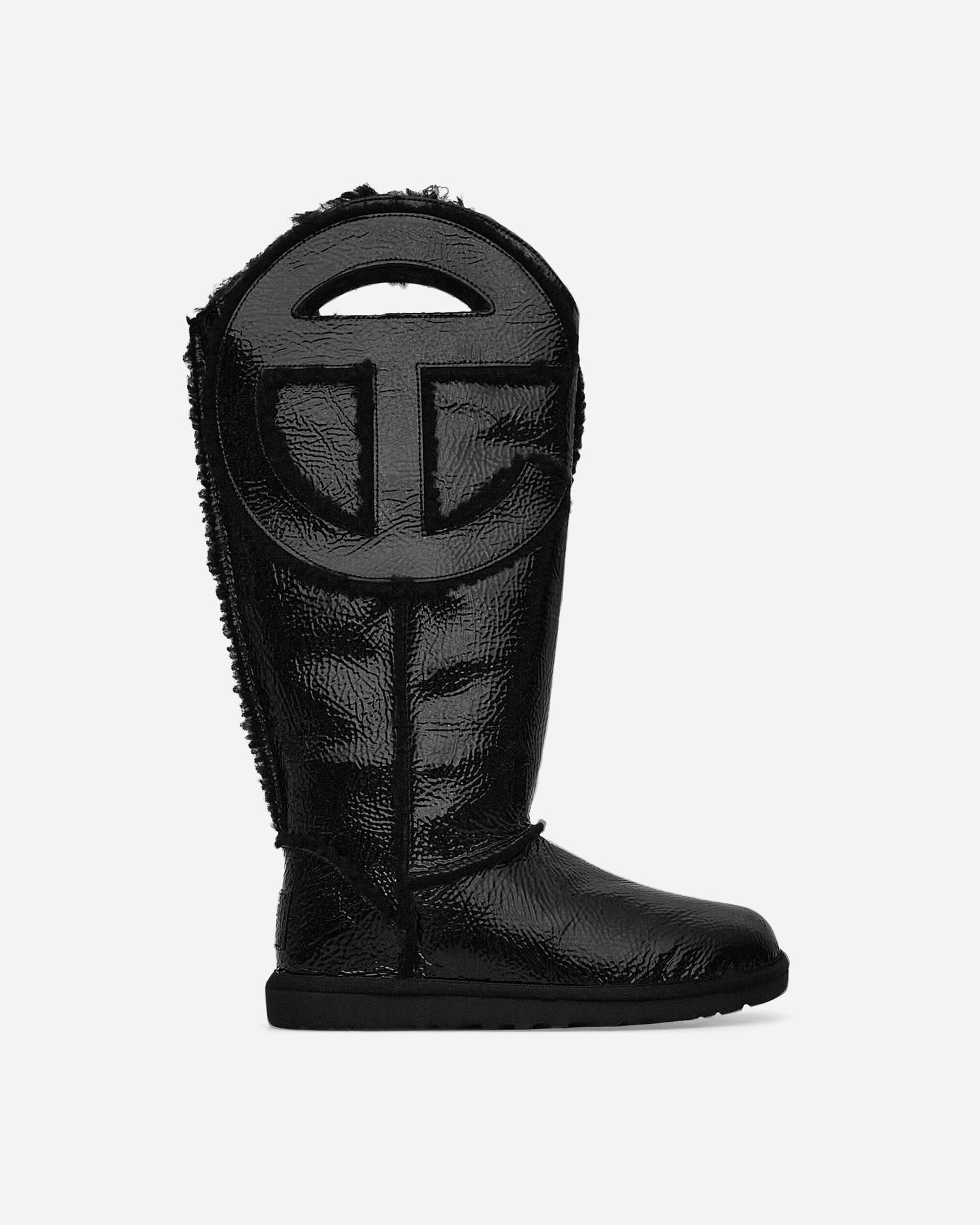 Кецове и обувки UGG Telfar Logo Tall Crinkle Leather Boots Black Черно | 1155871 BLK, 0