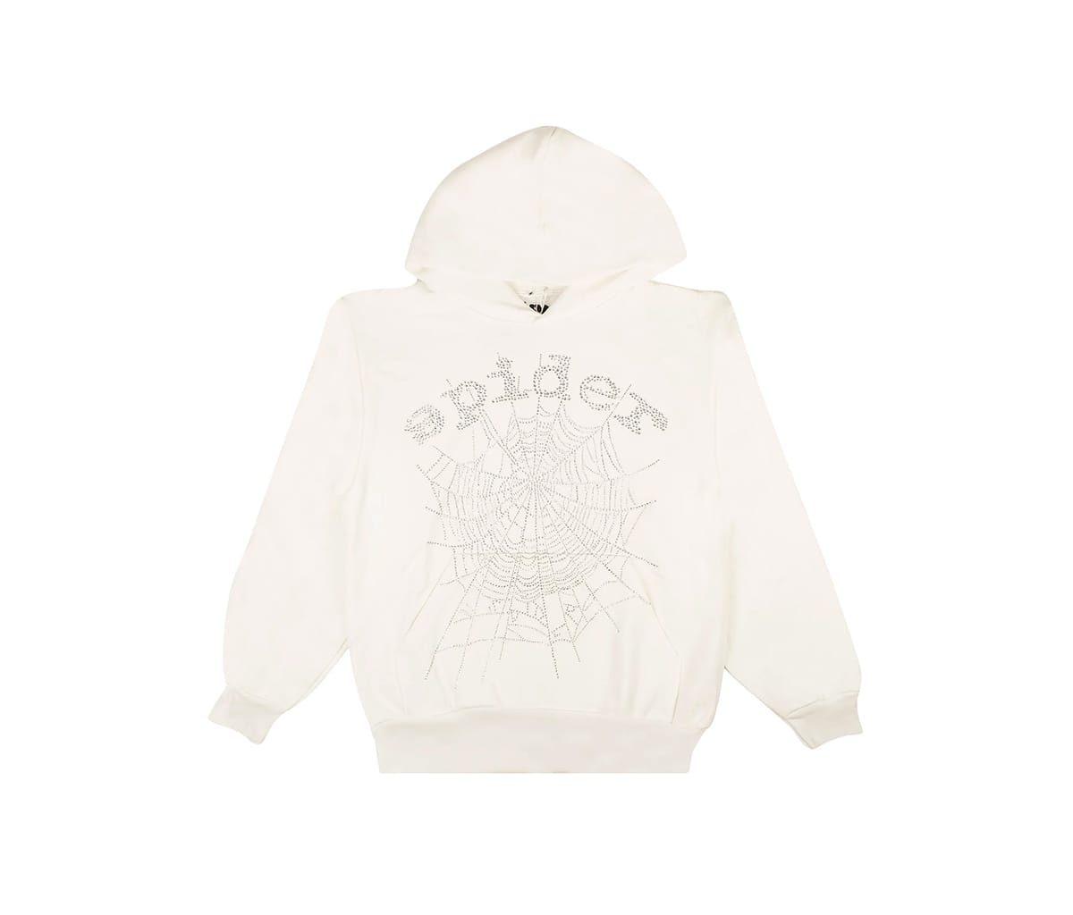 Суитчър Sp5der OG Rhinestone Logo Hoodie White Бяло | 591437017151, 0