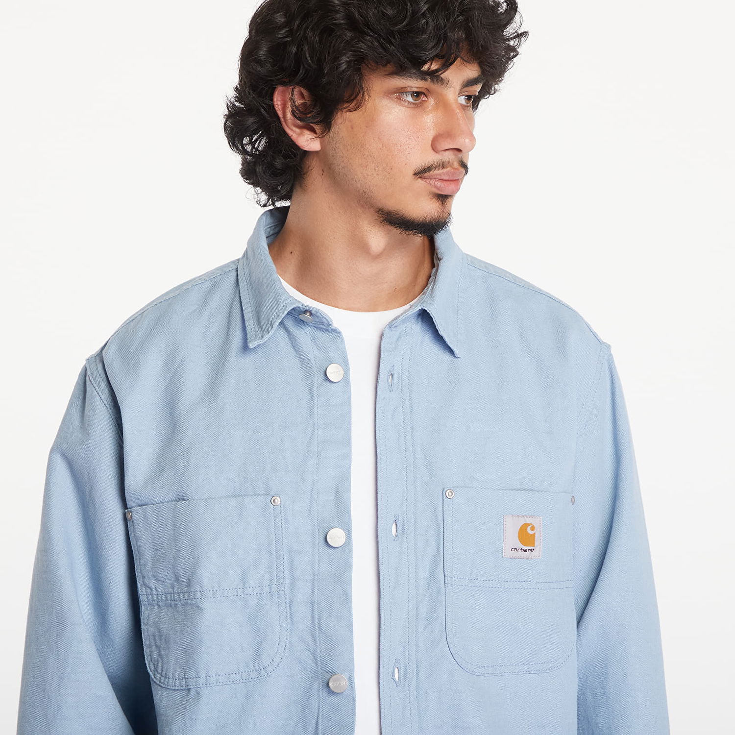 Яке Carhartt WIP Walter Shirt Jacket UNISEX Misty Sky Rinsed Синьо | I033578.0W902, 1