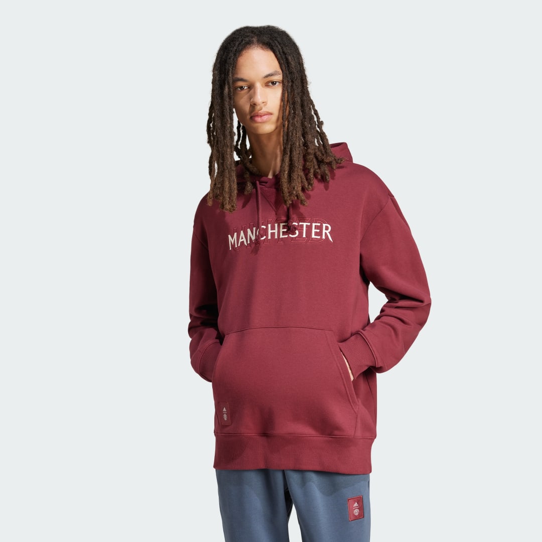 Суитчър adidas Performance Manchester United Hoodie Червено | IT4174, 0