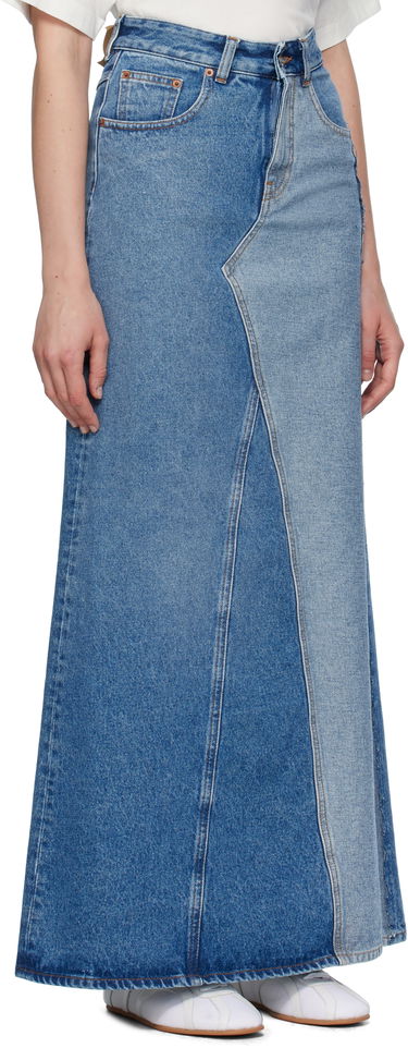 Пола Maison Margiela MM6 Maison Margiela Faded Denim Maxi Skirt Синьо | S52MI0025 M30018, 1