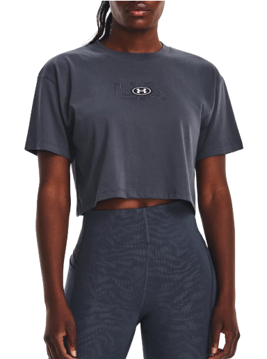 Съкратен топ Under Armour Branded Logo Crop Tee Сиво | 1376751-044
