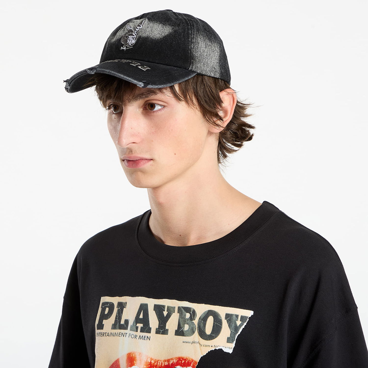 Шапка с козирка Footshop Playboy x FTSHP Denim Dadcap Black Черно | FTSHP_535, 1