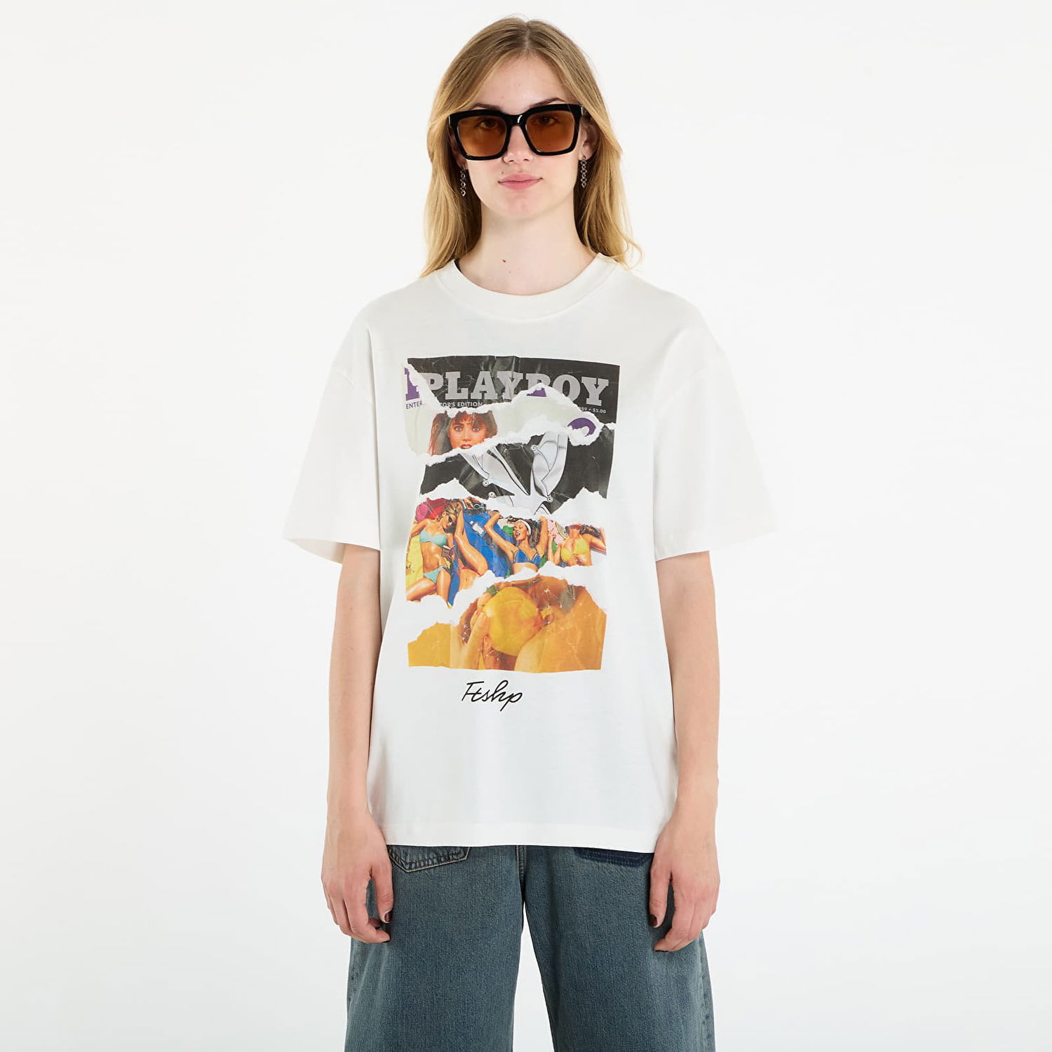 Тениска Footshop Playboy x FTSHP Covers Tee UNISEX Off-White Бяло | FTSHP_525, 1