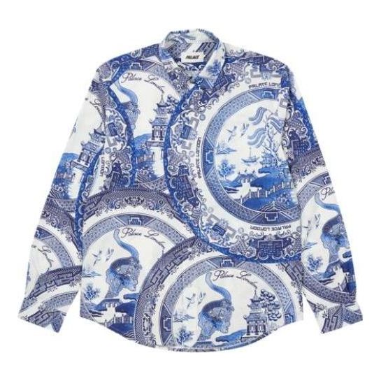 Риза Palace Palace Plate Print Shirt Бяло | P22SHT111