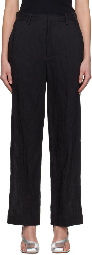Панталони Maison Margiela MM6 Maison Margiela Crinkled Metallic Tailoring Trousers Черно | S52KA0521 M35253, 0