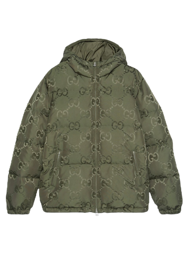Яке Gucci Jumbo GG Nylon Canvas Goose-Down Jacket Зелено | ‎698710 Z8A53 3175
