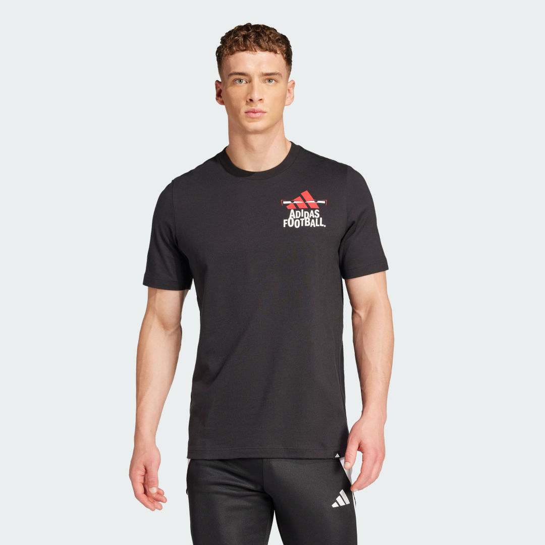 Тениска adidas Performance Football Black Graphic T-Shirt Черно | JD8216, 0
