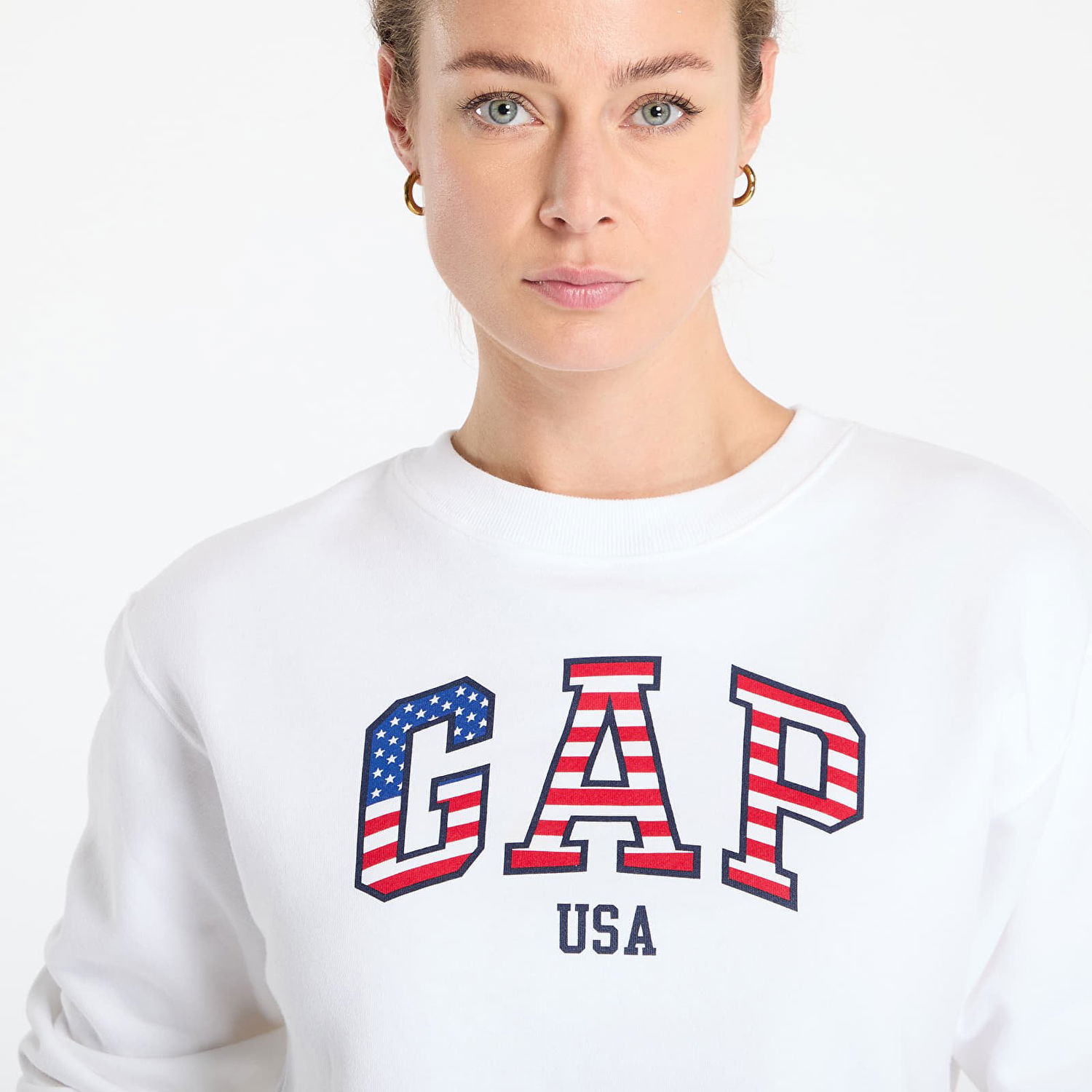 Суитчър GAP USA Graphic Sweatshirt Бяло | 554936-32, 1