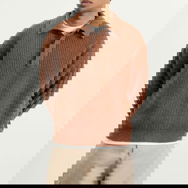 Пуловер sage NATION Boxy Knit Polo Кафяво | S098-SPR, 2