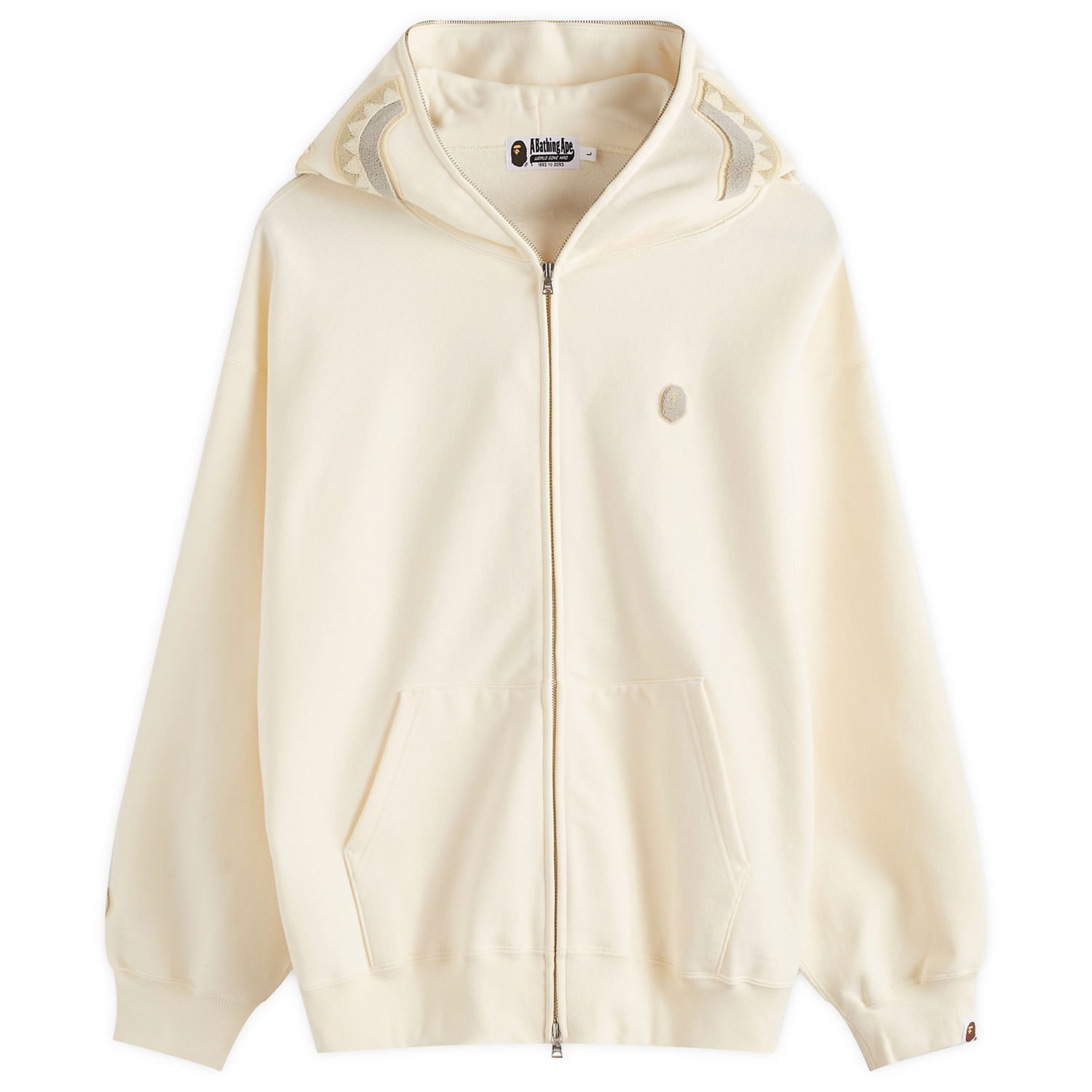Суитчър BAPE One Point Shark Full Zip Hoodie Бежово | 001ZPK301306M-IVY, 0