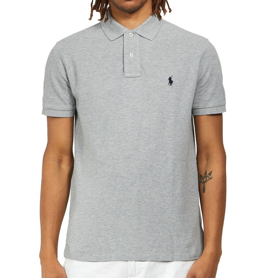 Поло тениска Polo by Ralph Lauren Custom Slim Fit Mesh Polo Shirt Сиво | 710782592003, 0