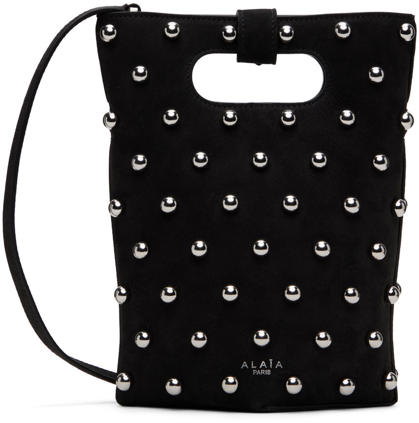 Дамска чанта Alaïa Small Studded Nubuck Tote Bag Черно | AA1S01616CA553, 0