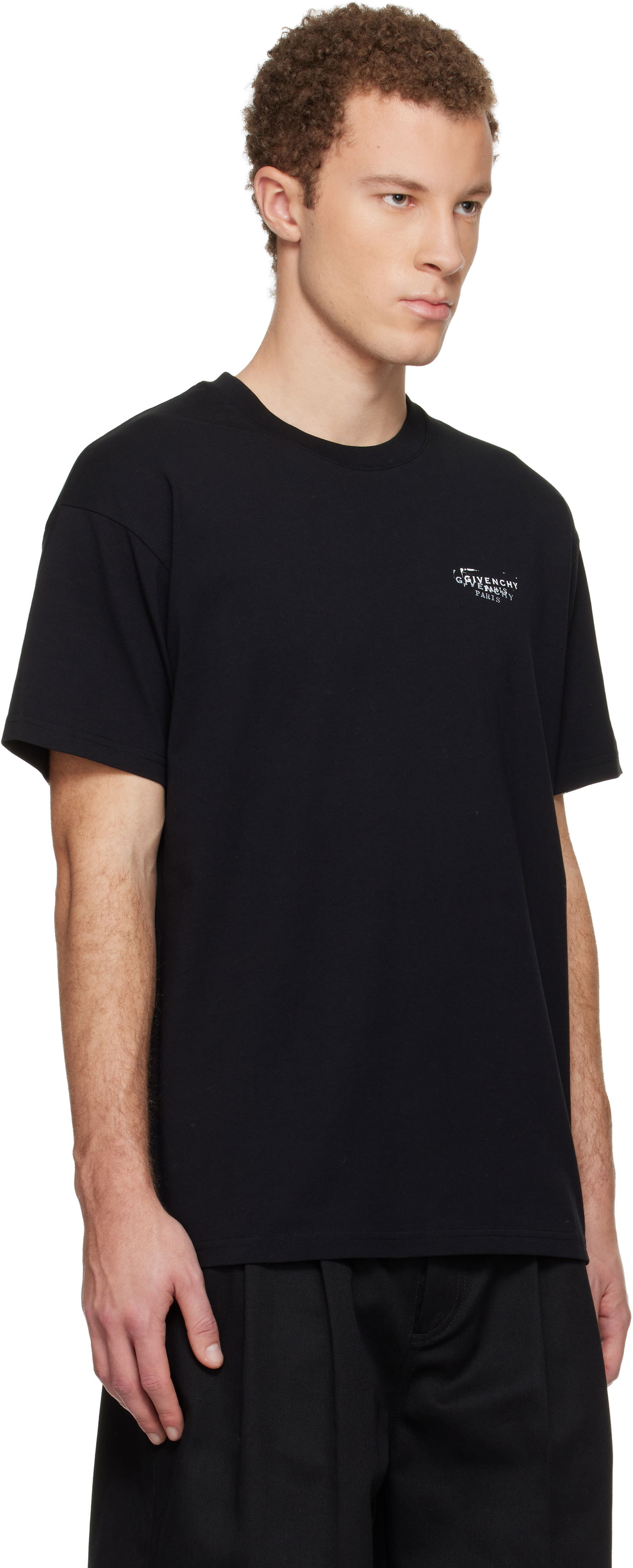 Тениска Givenchy 'GIVENCHY' Stamp Print T-shirt Черно | BM71NK3YSA001, 1