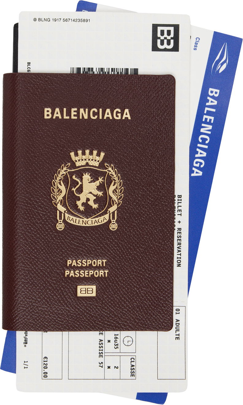 Портфейл Balenciaga Burgundy Passport Long Wallet Кафяво | 787777 2AA3R