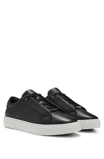 Облекло и аксесоари BOSS Gary Grained Leather Trainers Черно | 50545153, 0
