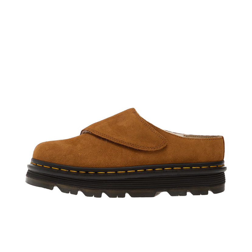 Кецове и обувки Dr. Martens Zebzag Anywair Wl Suede Platform Clog with Velcro Strap Кафяво | DM41731200