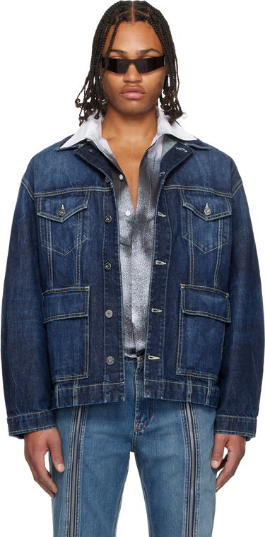 Яке Jean Paul Gaultier Jean Paul Gaultier Cutout Denim Jacket Синьо | 25/04-U-JA018-D024-83, 0