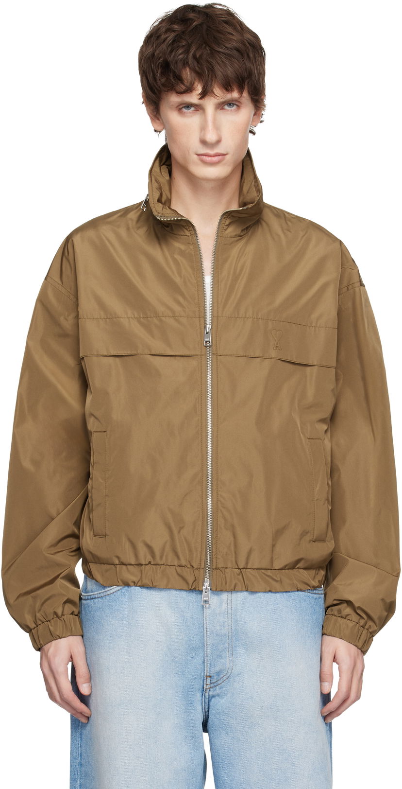 Яке бомбър AMI Ami de Coeur Bomber Jacket Кафяво | H25HJK828.PL0039