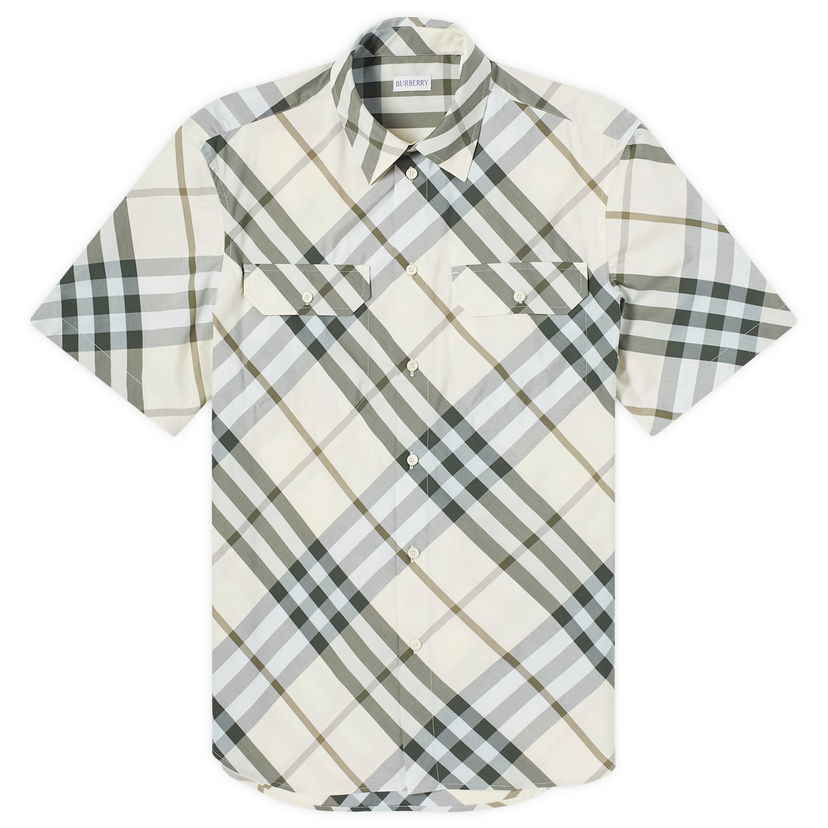 Риза Burberry Short Sleeve Check Сиво | 8087325-A5686