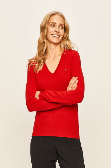 Пуловер Tommy Hilfiger Regular Fit Sweater Червено | WW0WW25294.NOS, 0