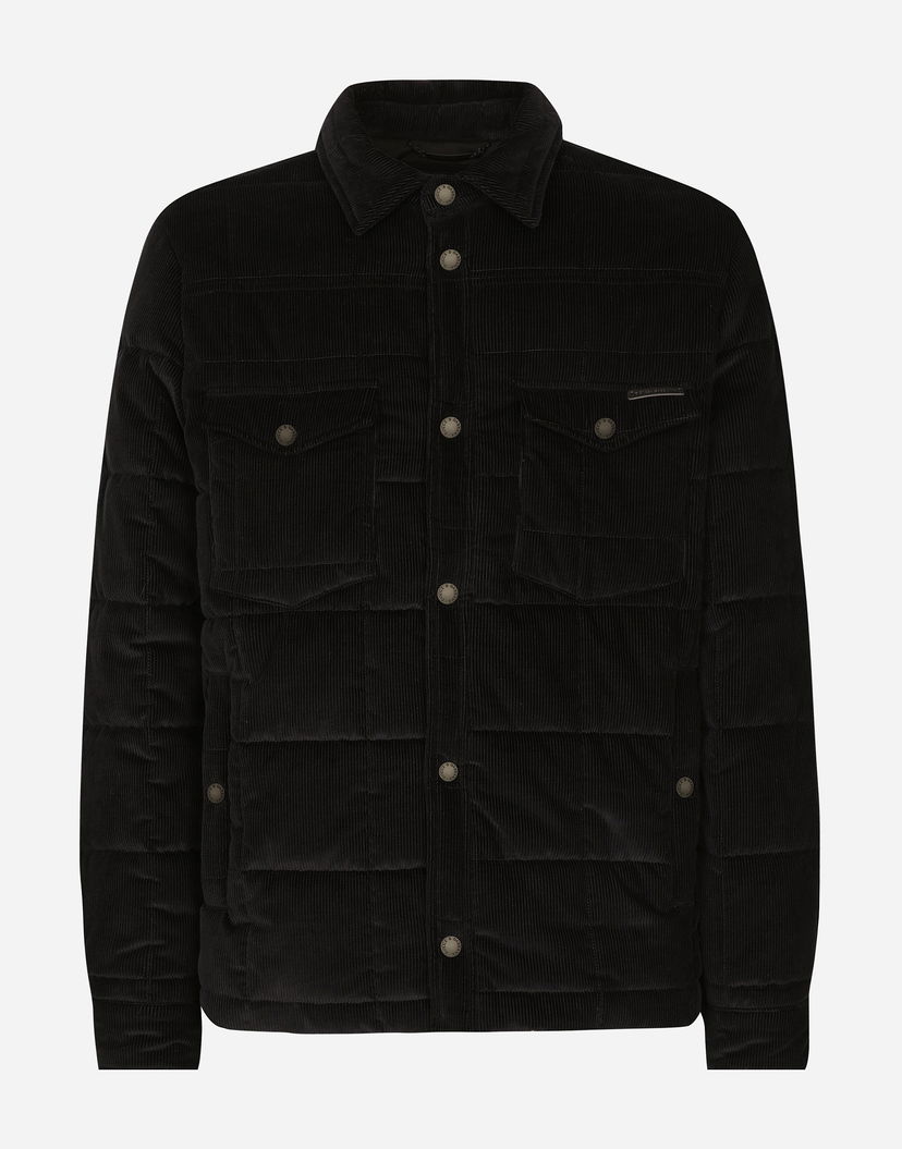 Яке Dolce & Gabbana Dolce & Gabbana Quilted Corduroy Padded Jacket Черно | G9BCUTFUVFBN0000