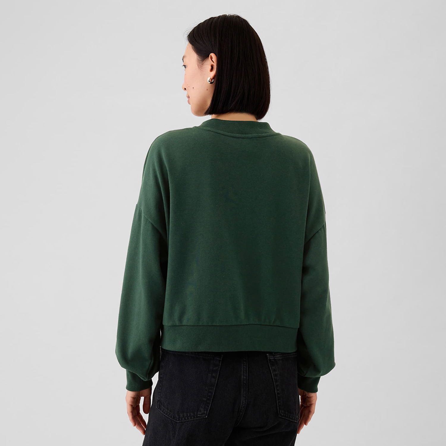 Суитчър GAP Sweatshirt Logo Crew Cardigan Essex Green S Зелено | 498972-02, 1