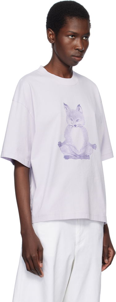Тениска MAISON KITSUNÉ Maison Kitsuné Yoga Fox Boxy T-Shirt Лилаво | OW00123KJ0008, 1