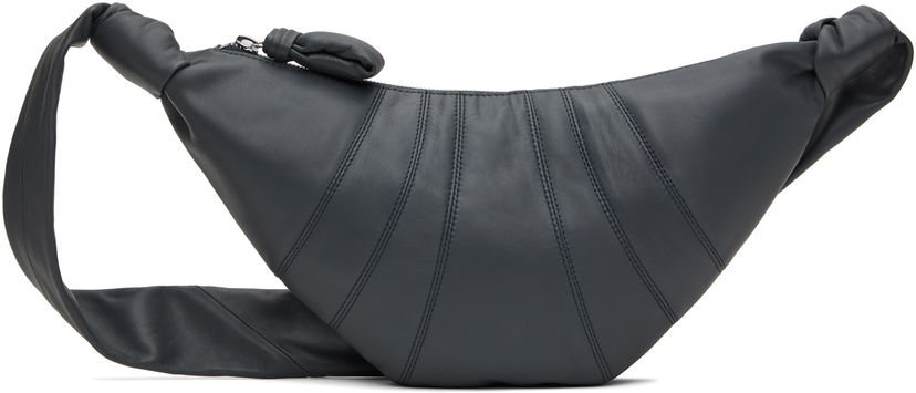 Чанта за кръста LEMAIRE LEMAIRE Small Croissant Leather Shoulder Bag Синьо | BG0003 LL095