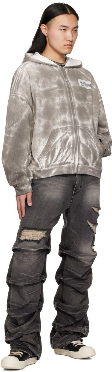 Суитчър We11done We11done Muddy Zip-Up Hoodie Сиво | WD-TJ0-25-819-U-BK, 3