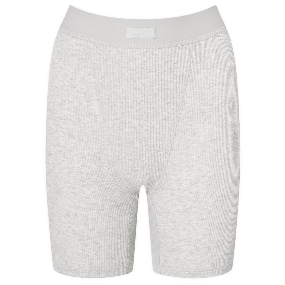 Къси панталони SKIMS Ribbed Cotton Boxer Shorts Сиво | PN-HWS-0042-LHG, 1