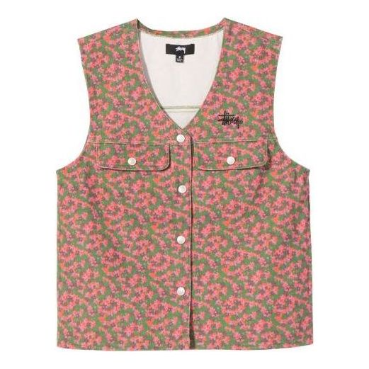 Жилетка Stüssy Stussy Sycamore Canvas Flower Vest Зелено | 215153