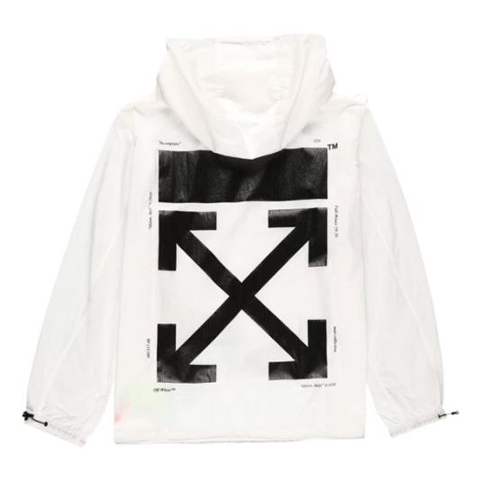 Ветровка Off-White Printing Pullover Hooded Jacket Бяло | OMEA187E19E110240110