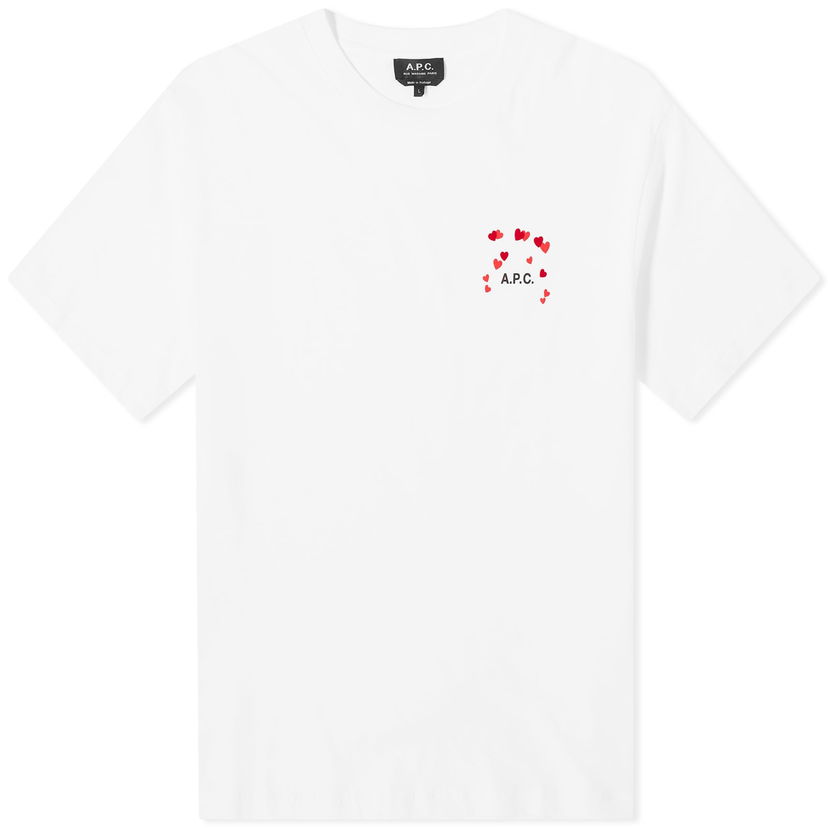 Тениска A.P.C. Valentines Logo T-Shirt Бяло | COEIO-M26374-AAB