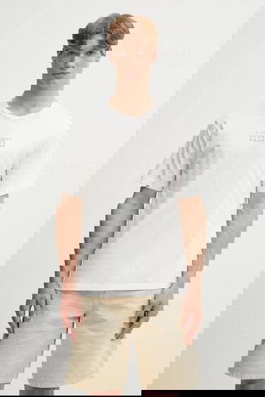 Тениска Maison Margiela Cotton T-Shirt with MM6 Maison Margiela Numerical Label Print Бяло | SH0GC0057.S24312.101, 0