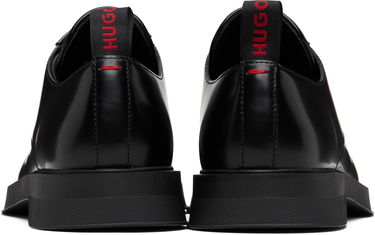 Грижа за обувките BOSS Leather Derby Shoes with Stacked-Logo Tongue Черно | 50548550, 2