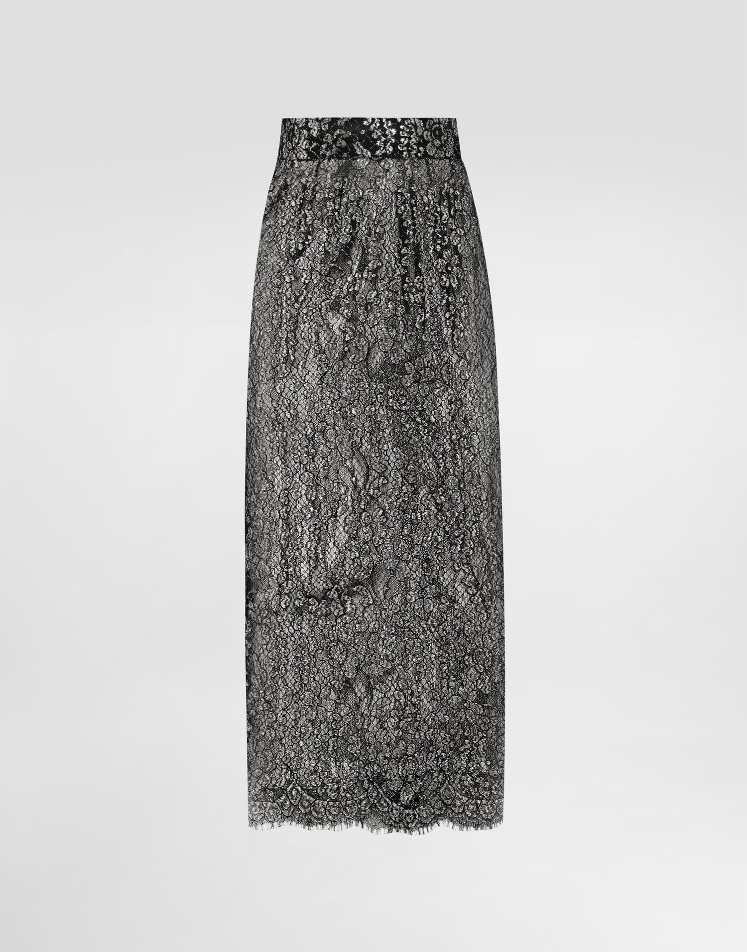 Пола Dolce & Gabbana Lamé Lace Long Skirt Черно | F4B7ITILMCFS0998, 0