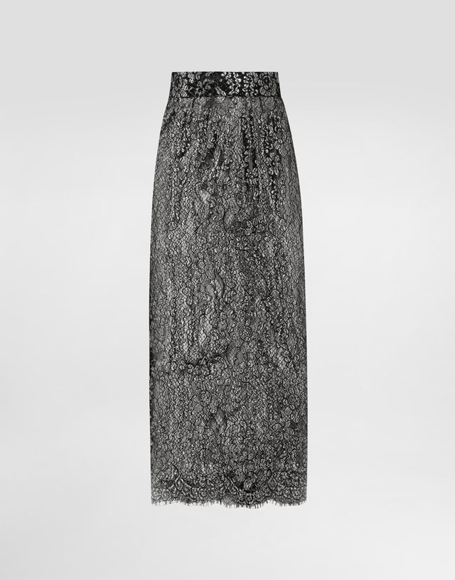 Lamé Lace Long Skirt