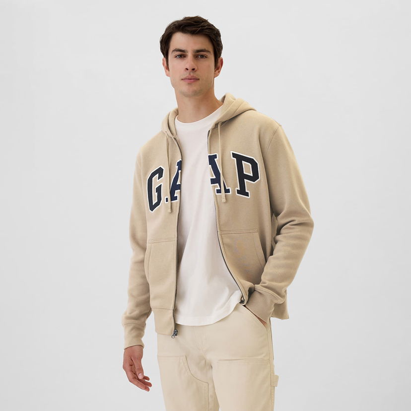 Суитчър GAP Fullzip Hoodie Khaki Зелено | 543914-00