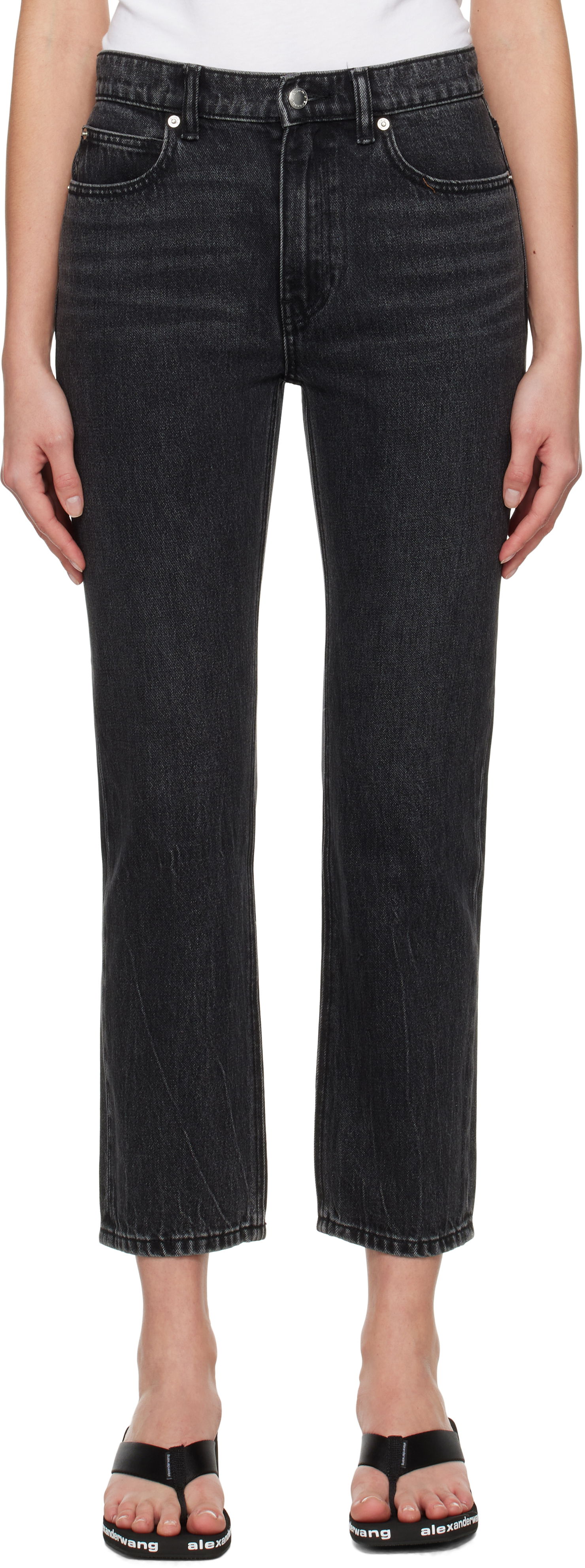 Дънки Alexander Wang OG High-Rise Stovepipe Jeans Черно | 4DC1254607, 0