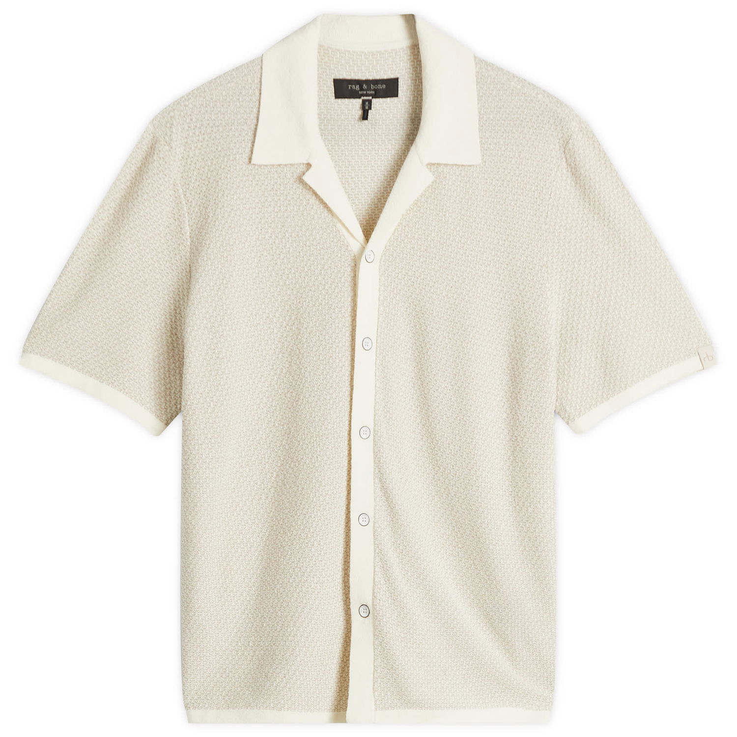 Риза rag & bone Rag & Bone Avery Zig-Zag Towelling Shirt, Size Large Бяло | MBS25S036YF36-IVO, 0