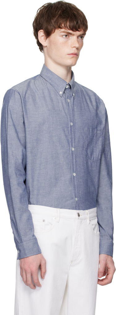 Риза A.P.C. A.P.C. Edouard Embroidered Shirt Синьо | COHDV-H12509, 4