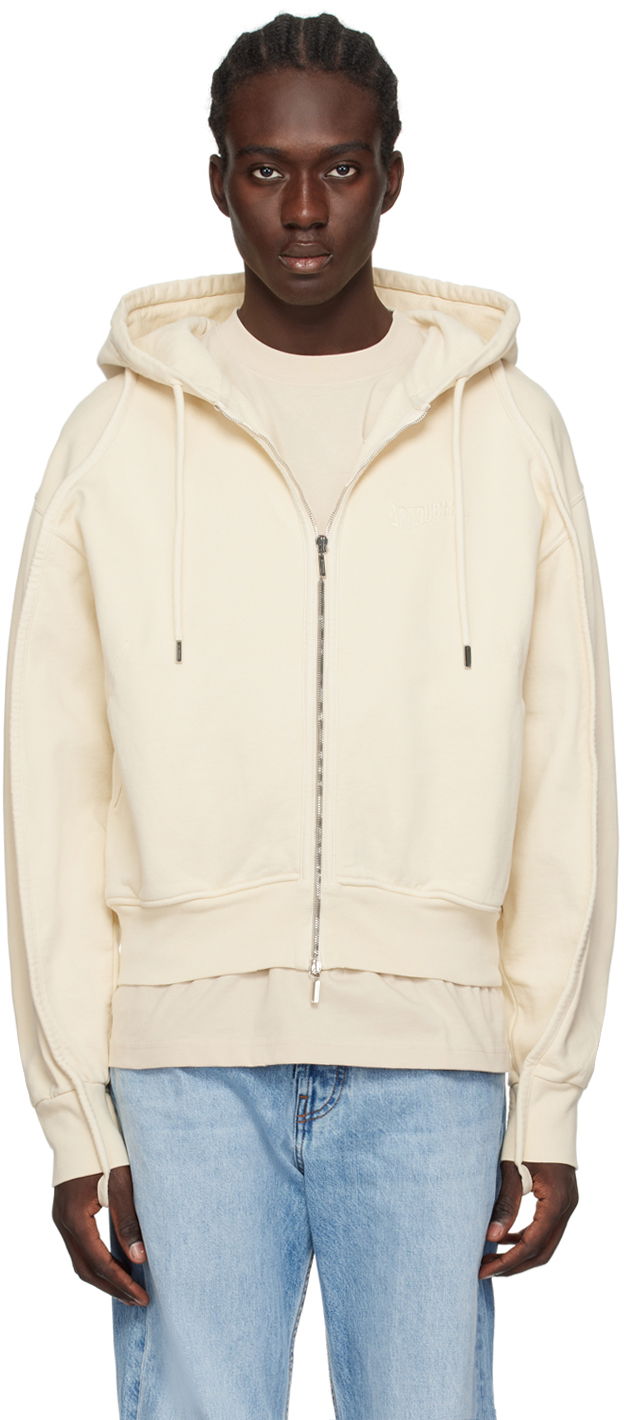 Суитчър Jacquemus Les Classiques 'Le Sweater Camargue Zippé' Hoodie Бежово | 23E245JS129-2087