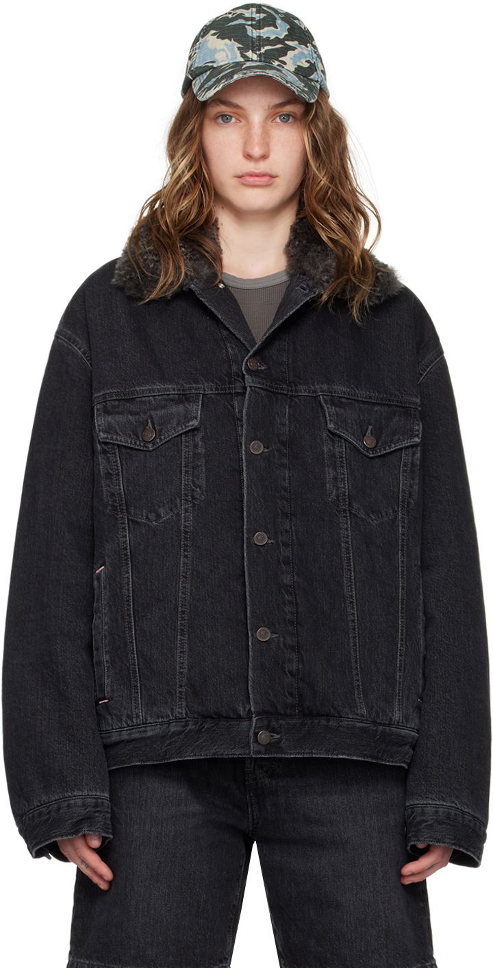 Яке Acne Studios Black Sherpa Collar Denim Jacket Черно | C90178-