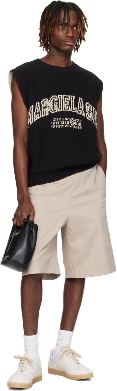 Пуловер Maison Margiela MM6 Maison Margiela Paneled Knit Vest Черно | SH0FB0012 M13084, 3